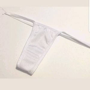 2 Pair Plain White/ Black Y-Back Dancer Thongs